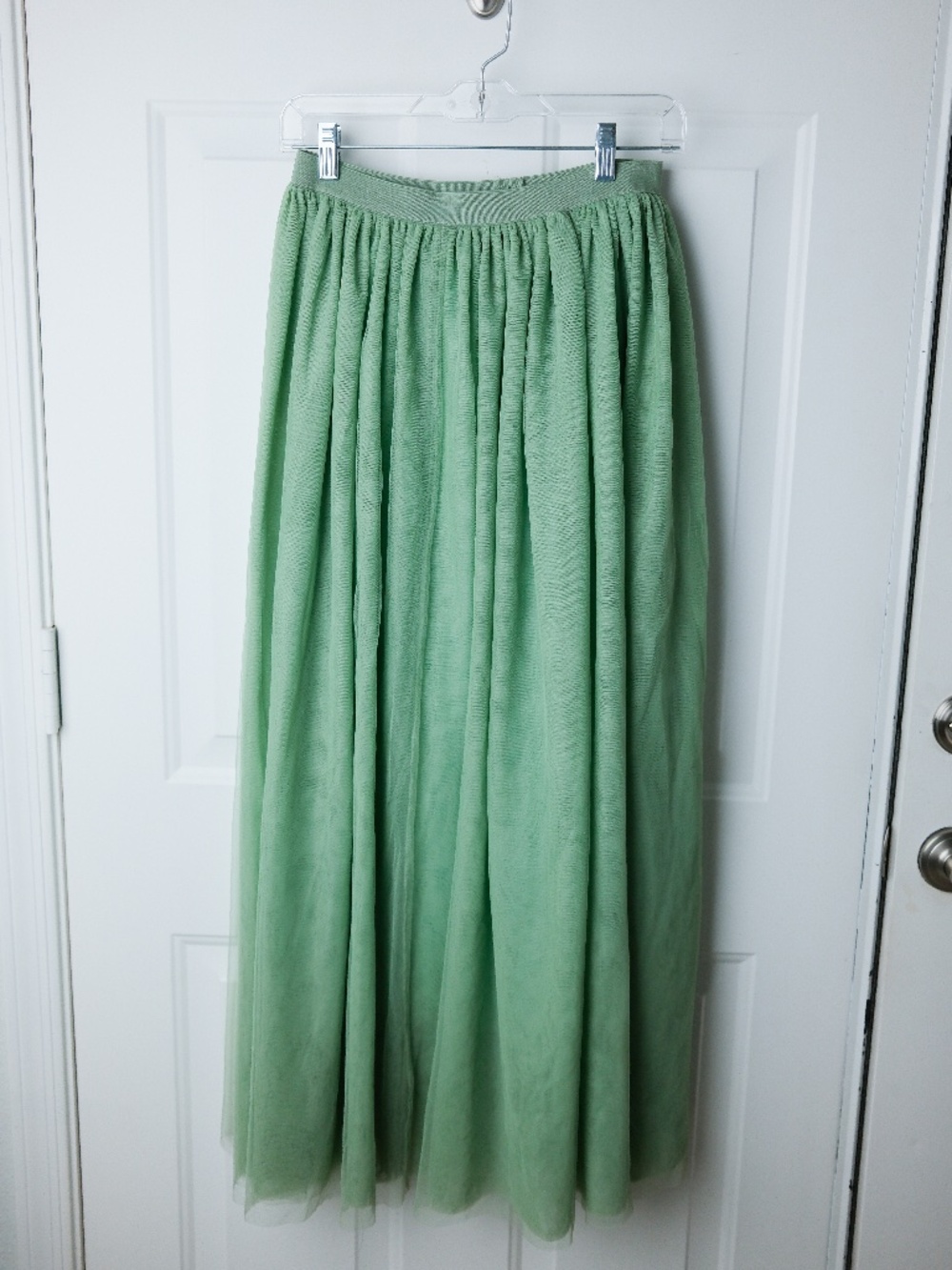 House of Flynn Green Tulle Maxi Skirt Women’s Medium Elastic Waist Fairycore